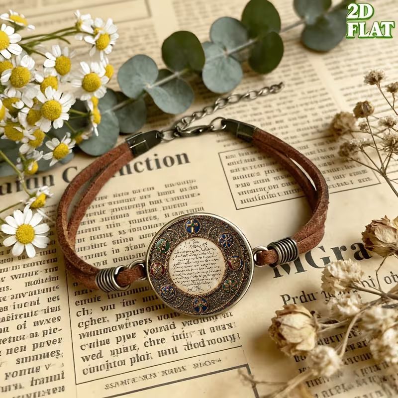 2D Flat Pattern Vintage Fashion Bracelet, Gift for Friends